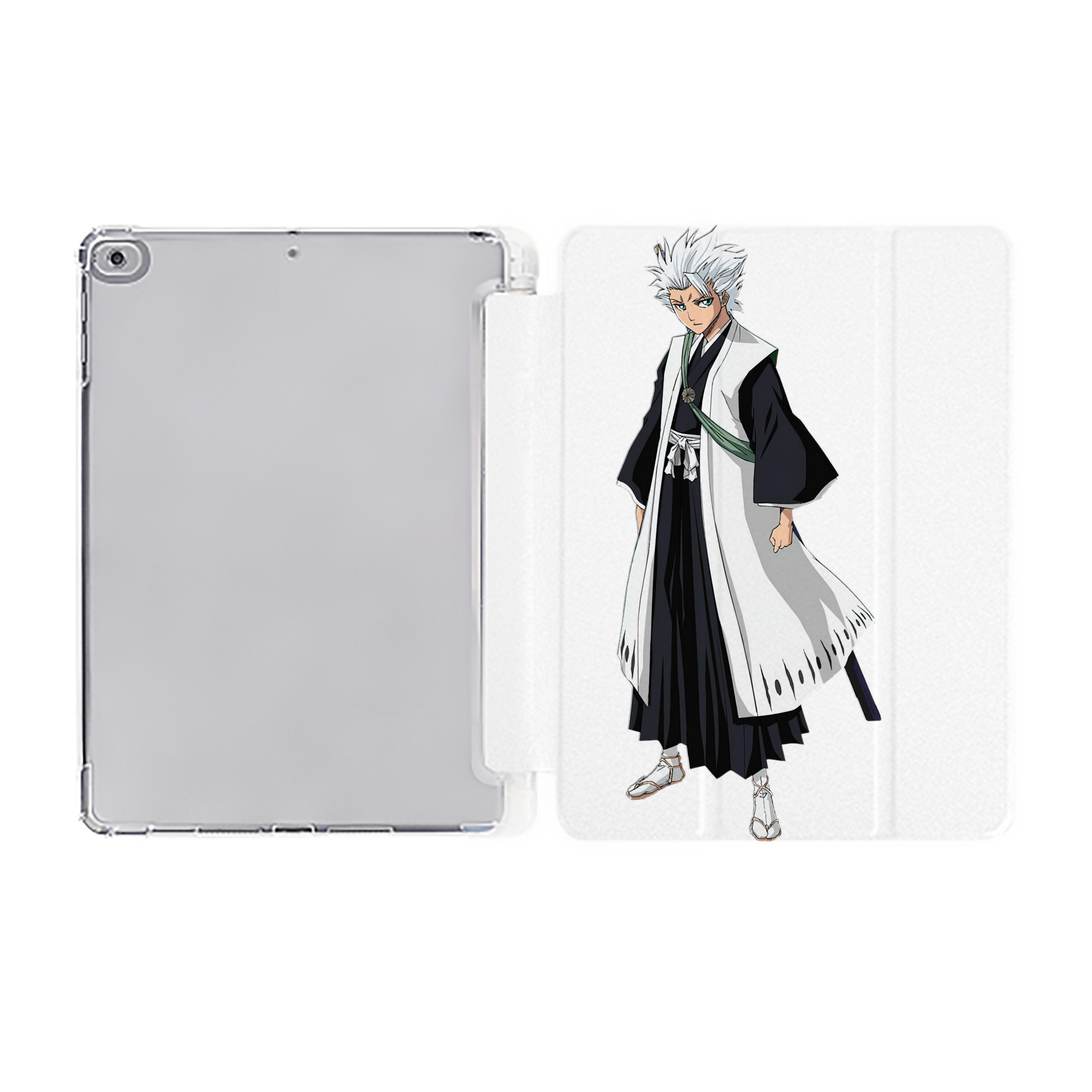 （画像用） ブリーチ 日番谷冬獅郎（ひつがや とうしろう） BLEACH Hitsugaya Toushirou IPad ケース ペン収納付き 三つ折りスタンド PUレザー×シリコン 対応機種9.5/10.5/10.9インチ